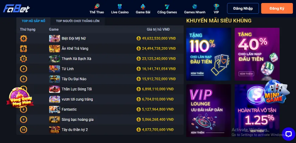 Khoảnh khắc jackpot lớn được kích hoạt
